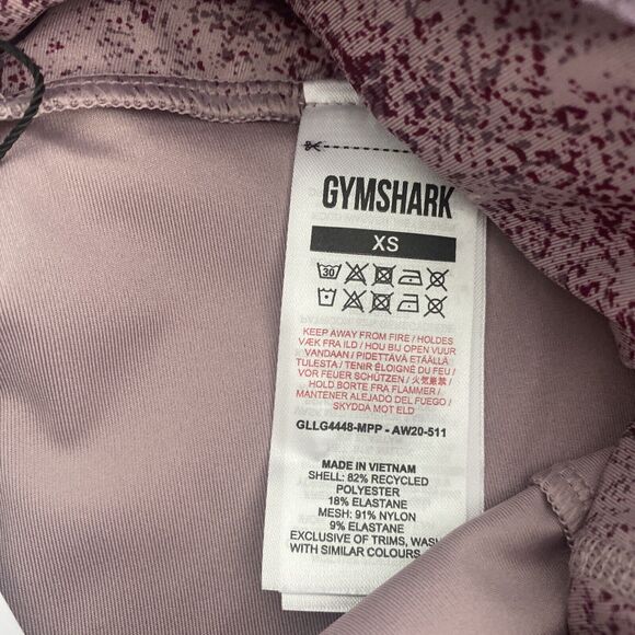 Gymshark Chalk Women's Mallow Purple Splatter Leggings Size XS Stretch Pockets - Picture 5 of 10